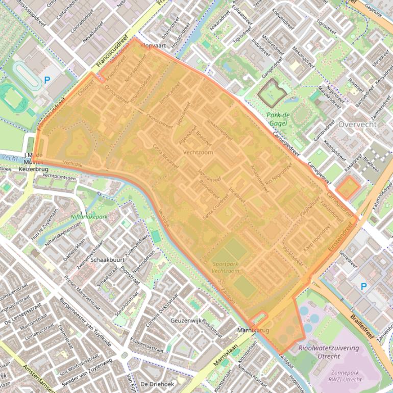 Kaart van postcodegebied 3563.