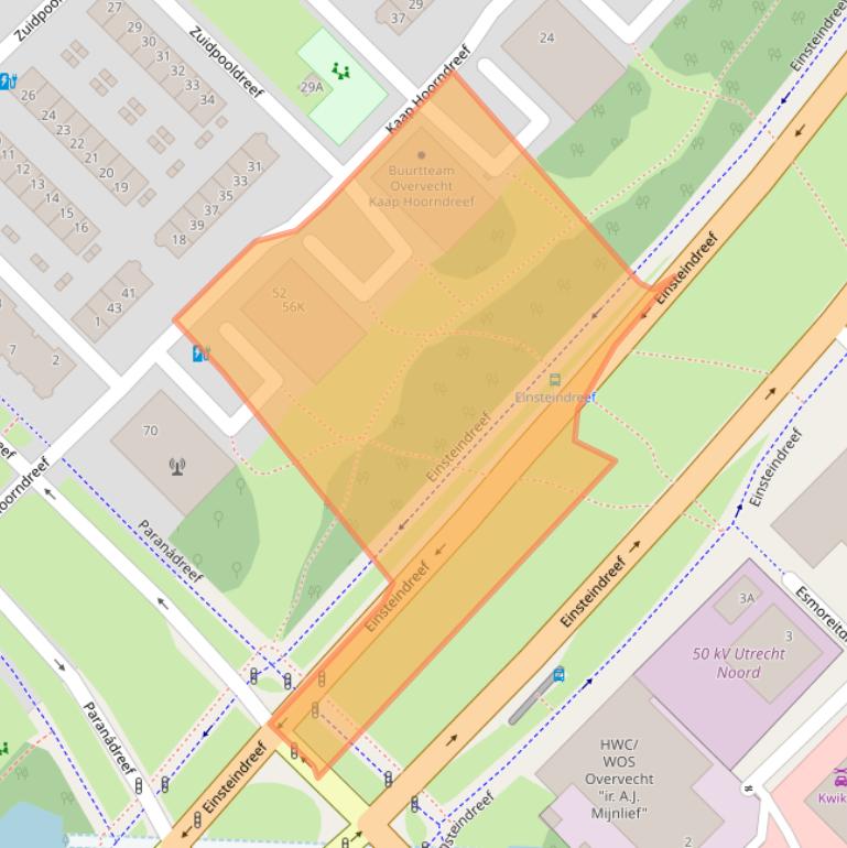 Kaart van postcodegebied 3563AV.