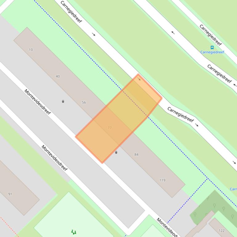 Kaart van postcodegebied 3563BJ.