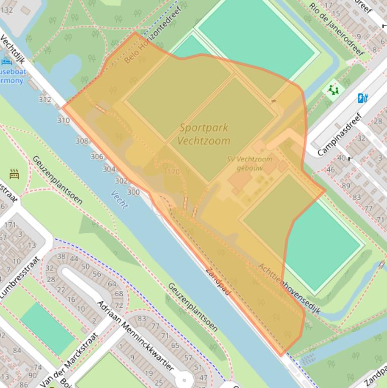 Kaart van postcodegebied 3563VS.