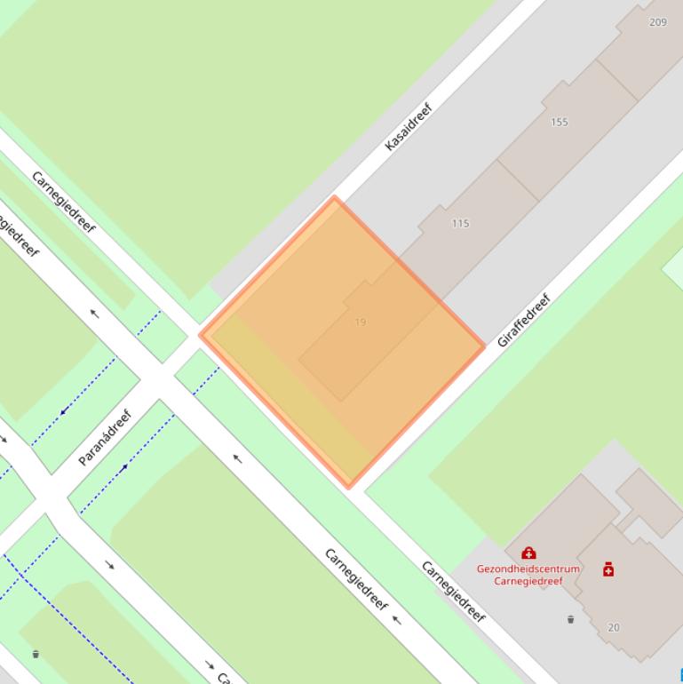 Kaart van postcodegebied 3564AS.