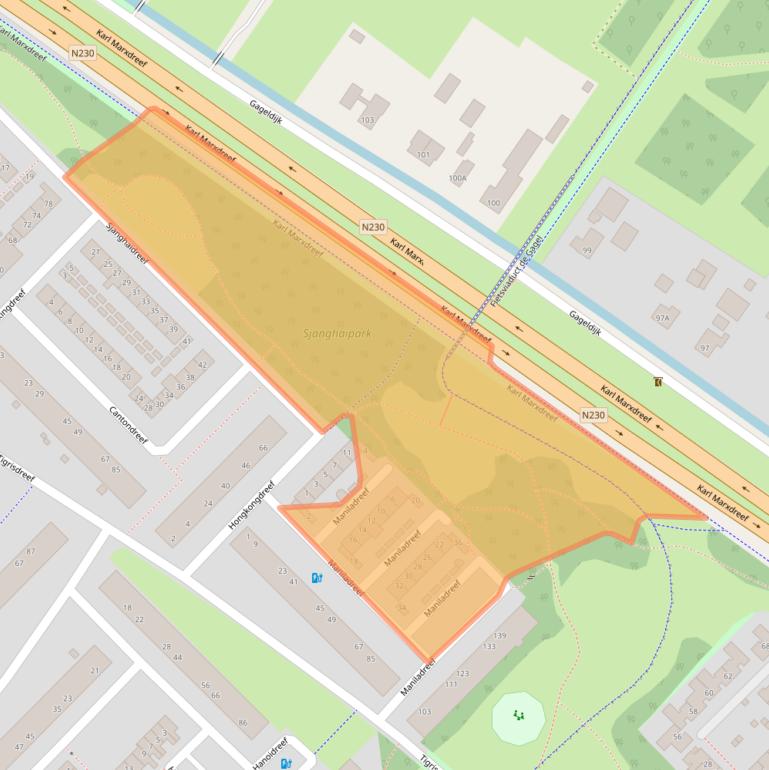 Kaart van postcodegebied 3564JE.