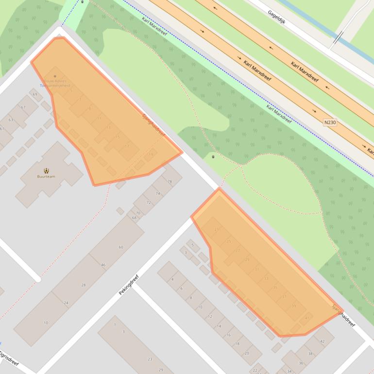 Kaart van postcodegebied 3564JN.