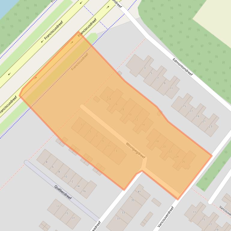 Kaart van postcodegebied 3564KV.