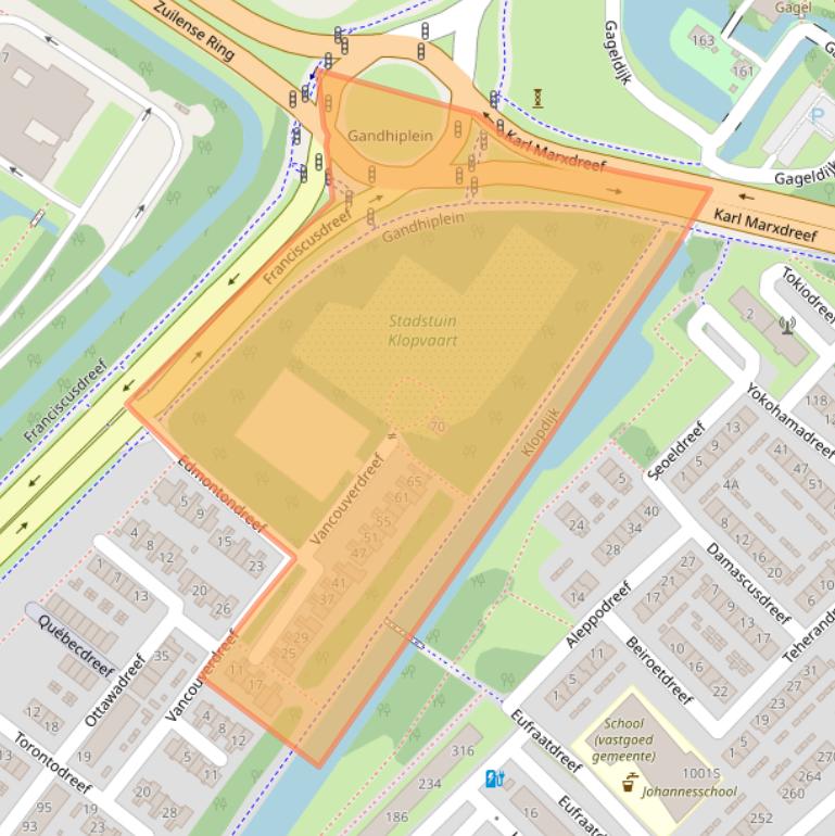 Kaart van postcodegebied 3564KX.