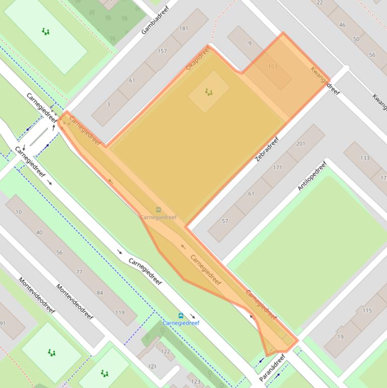 Kaart van postcodegebied 3564PB.