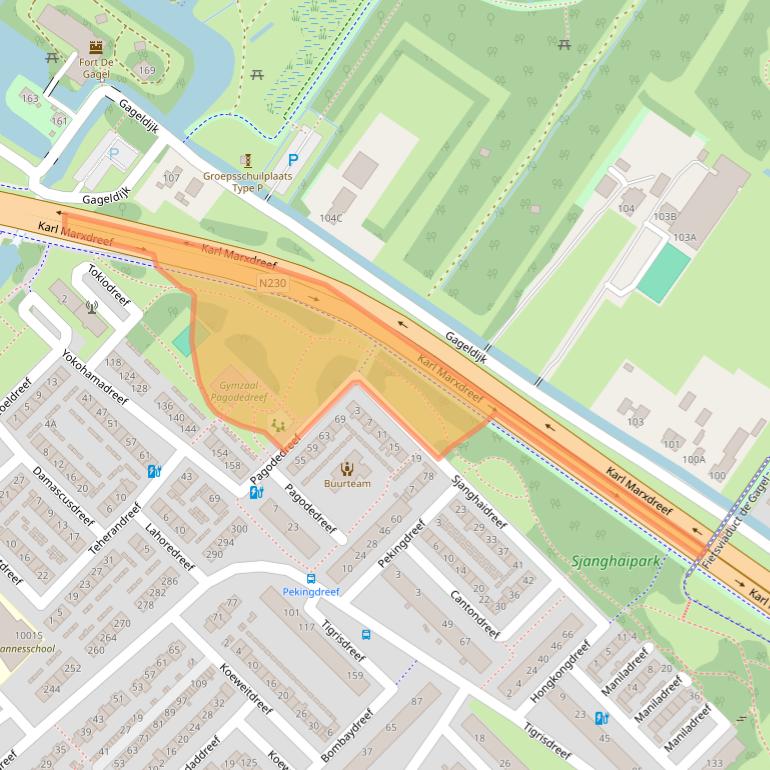 Kaart van postcodegebied 3564XS.