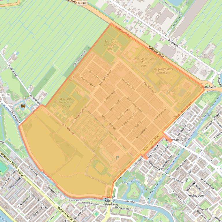 Kaart van postcodegebied 3565.