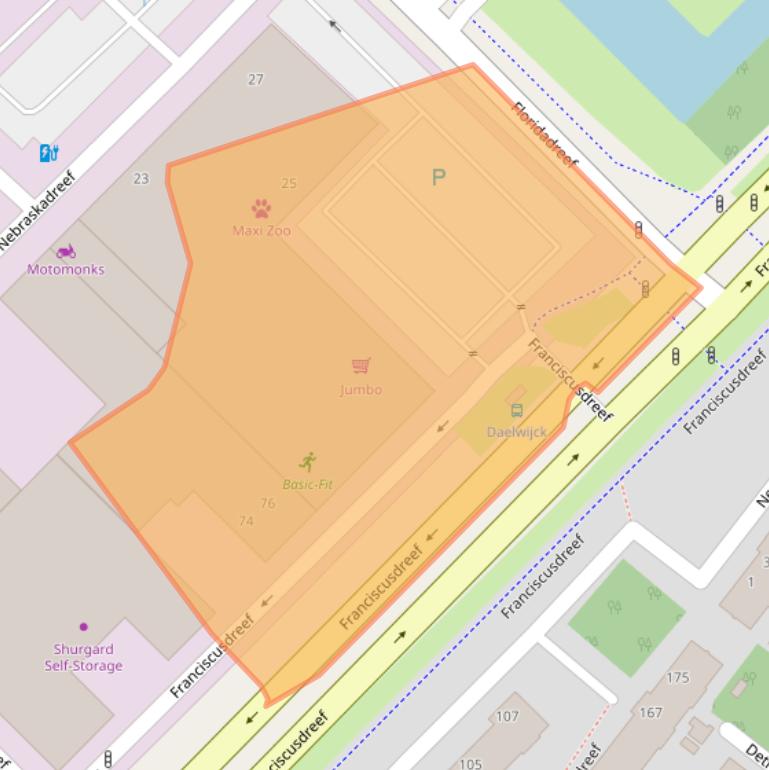 Kaart van postcodegebied 3565AD.