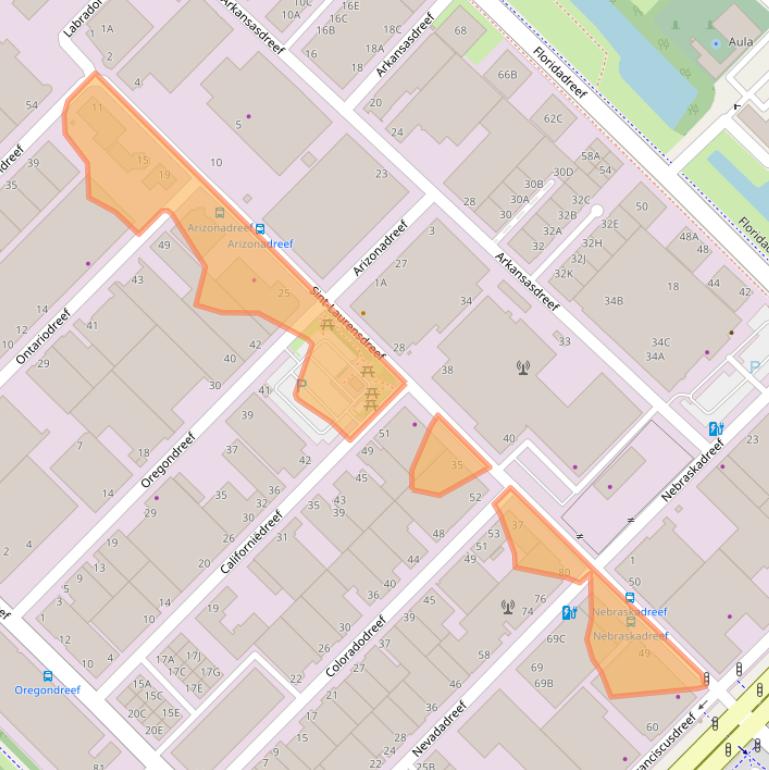 Kaart van postcodegebied 3565AJ.