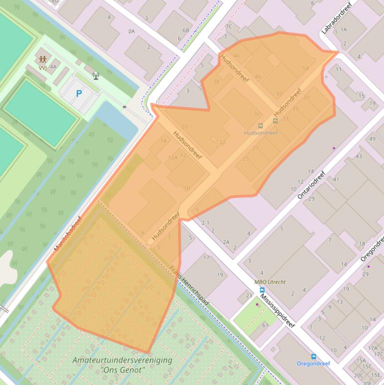 Kaart van postcodegebied 3565AV.