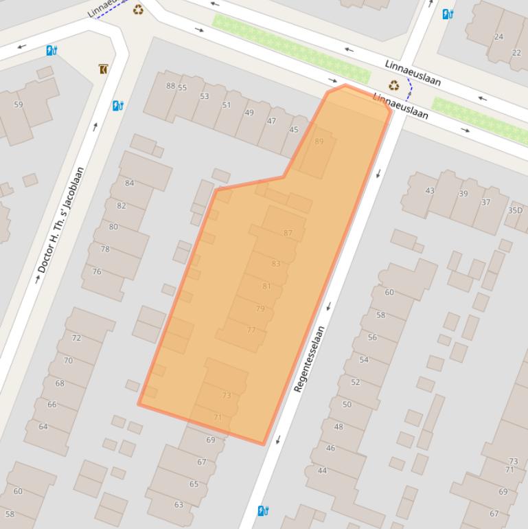 Kaart van postcodegebied 3571CC.