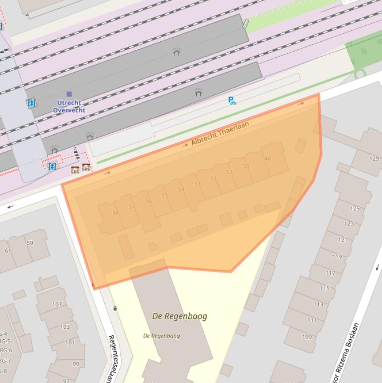 Kaart van postcodegebied 3571EG.