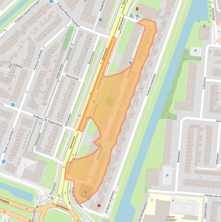 Kaart van postcodegebied 3571JE.