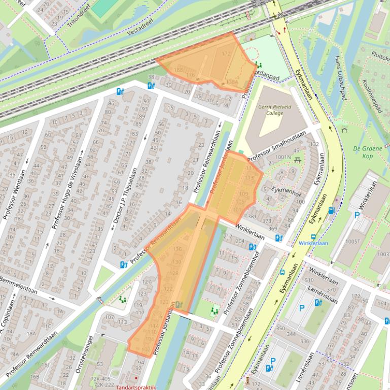 Kaart van postcodegebied 3571KD.