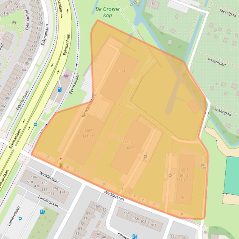 Kaart van postcodegebied 3571KE.