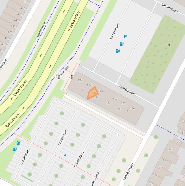 Kaart van postcodegebied 3571LG.