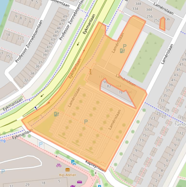 Kaart van postcodegebied 3571LH.