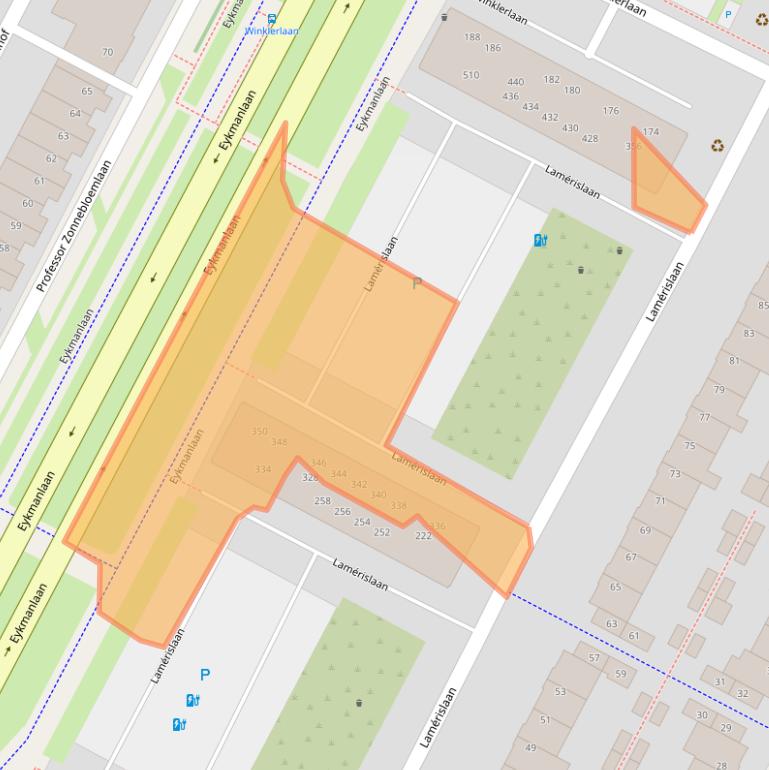 Kaart van postcodegebied 3571LM.