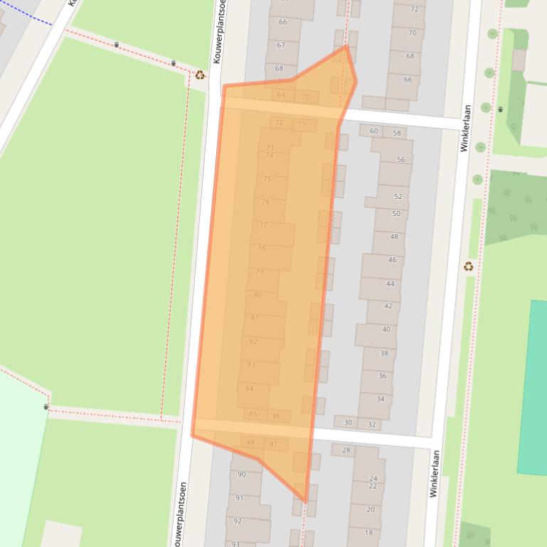 Kaart van postcodegebied 3571LX.