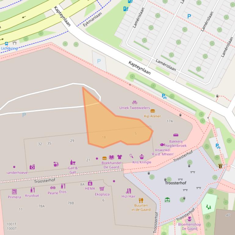 Kaart van postcodegebied 3571NA.