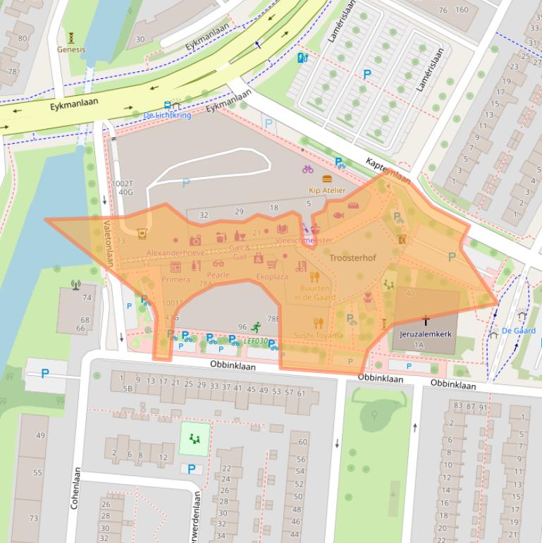 Kaart van postcodegebied 3571NC.