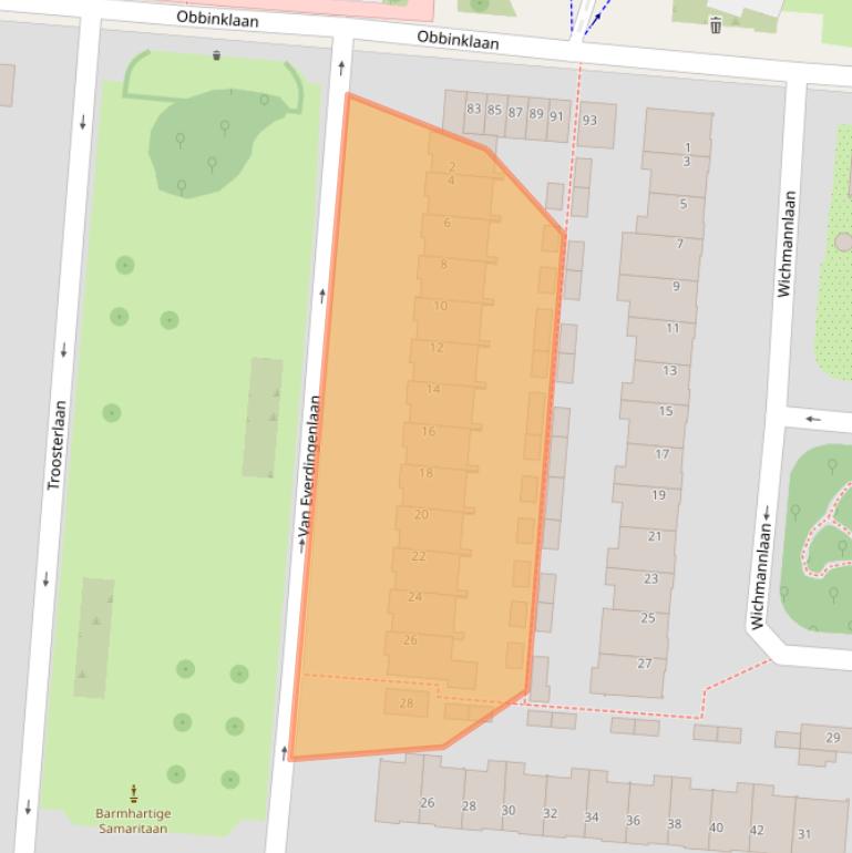 Kaart van postcodegebied 3571NP.