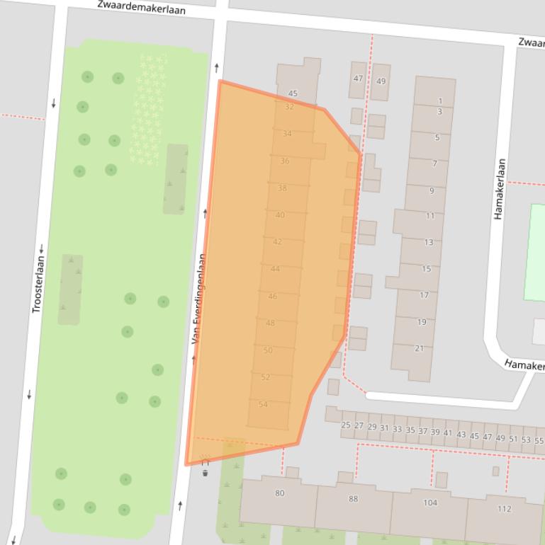 Kaart van postcodegebied 3571NR.