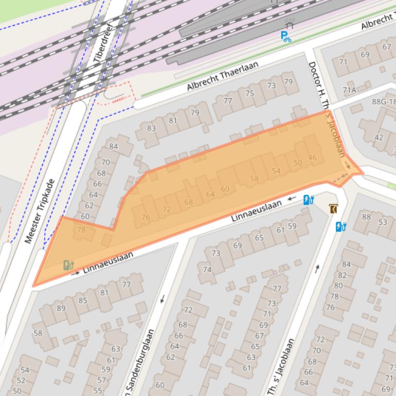 Kaart van postcodegebied 3571TZ.