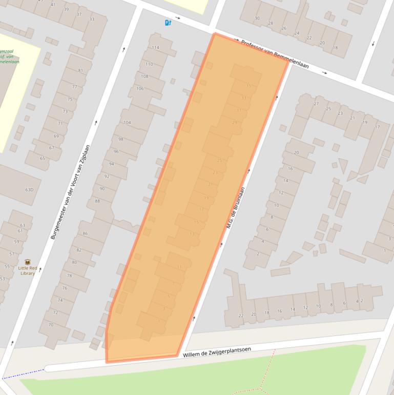 Kaart van postcodegebied 3571VD.