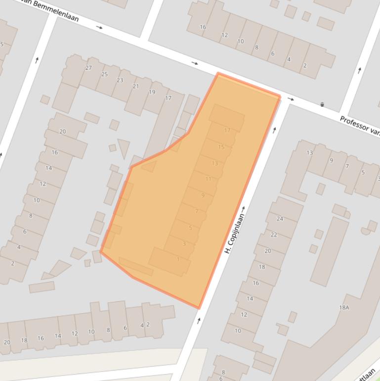 Kaart van postcodegebied 3571VG.