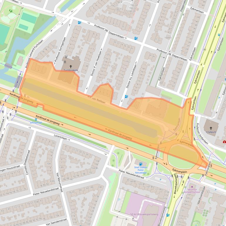 Kaart van postcodegebied 3571WB.