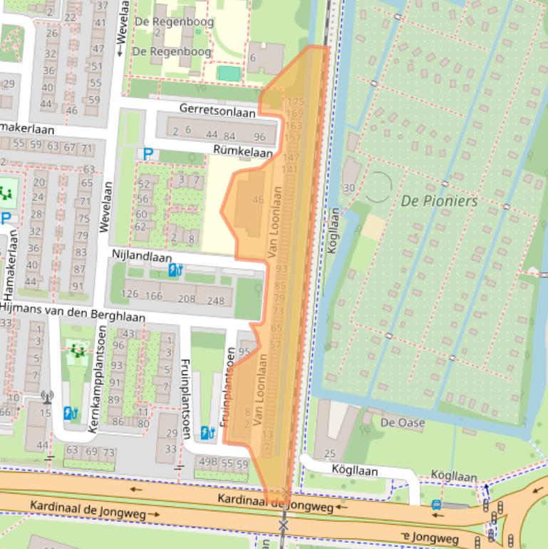 Kaart van postcodegebied 3571XV.