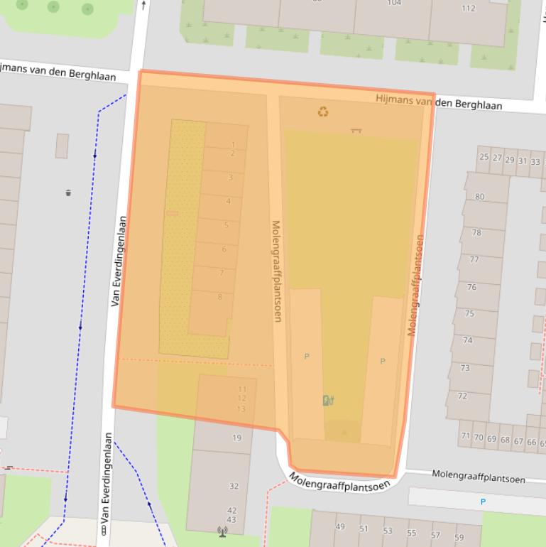 Kaart van postcodegebied 3571ZT.