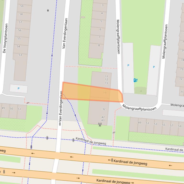 Kaart van postcodegebied 3571ZV.