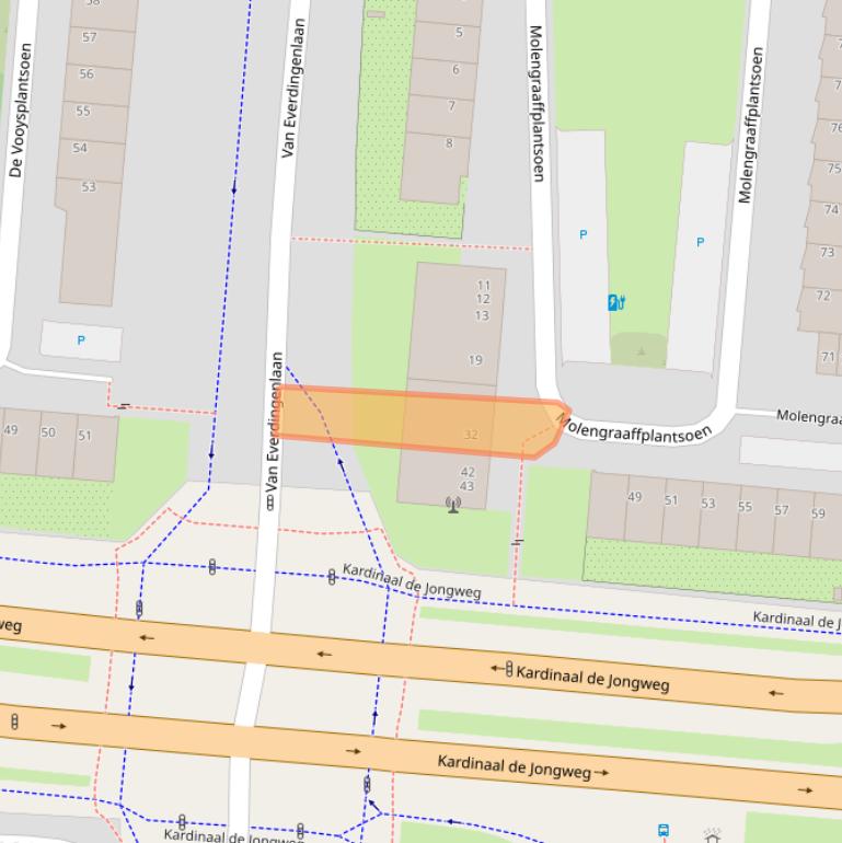 Kaart van postcodegebied 3571ZW.