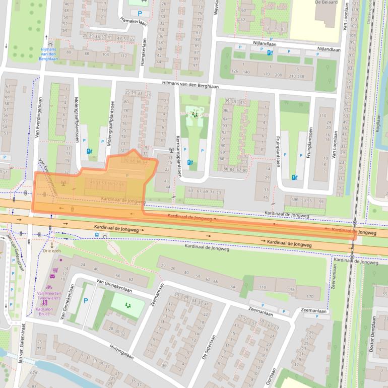 Kaart van postcodegebied 3571ZX.