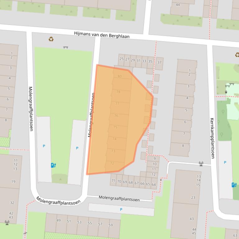 Kaart van postcodegebied 3571ZZ.