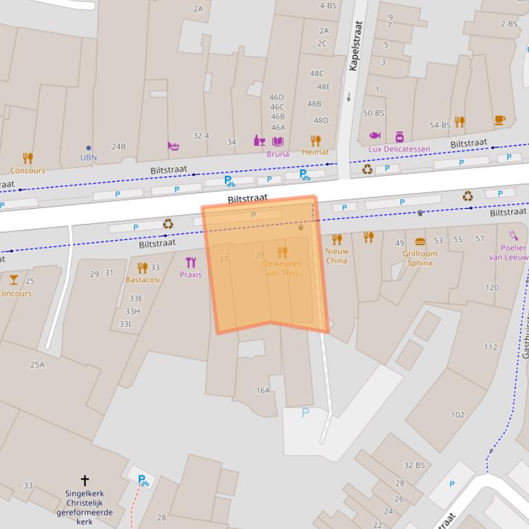 Kaart van postcodegebied 3572AD.