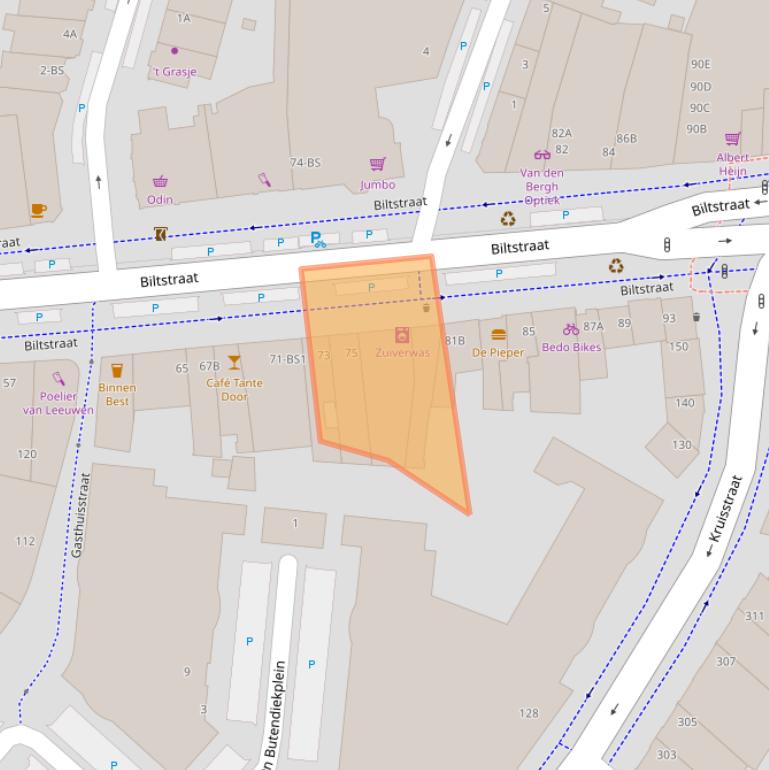 Kaart van postcodegebied 3572AJ.