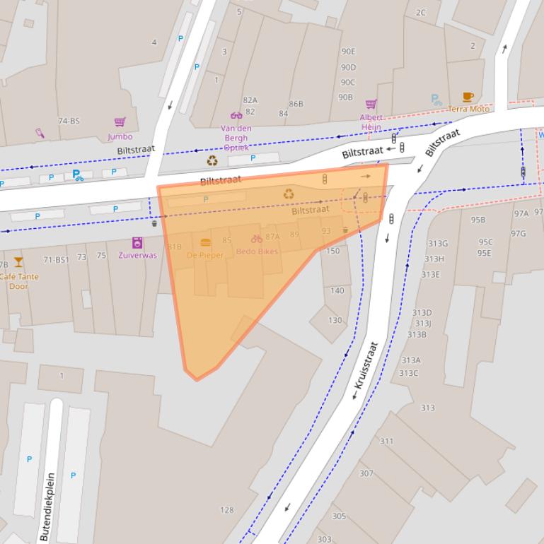 Kaart van postcodegebied 3572AK.