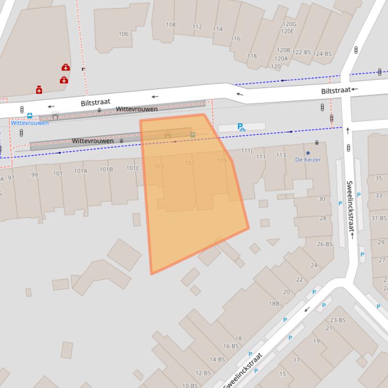 Kaart van postcodegebied 3572AM.