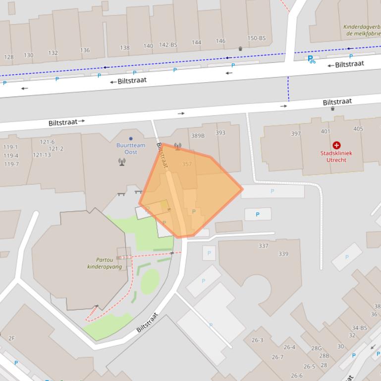 Kaart van postcodegebied 3572AT.