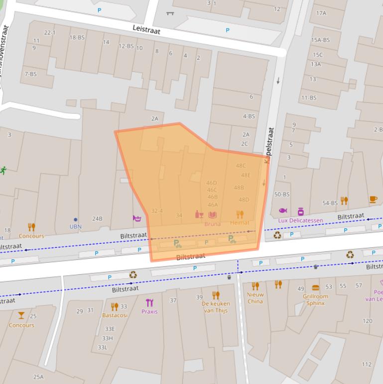 Kaart van postcodegebied 3572BC.