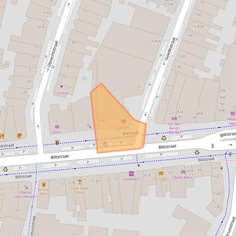 Kaart van postcodegebied 3572BG.