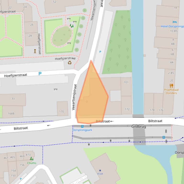 Kaart van postcodegebied 3572BT.