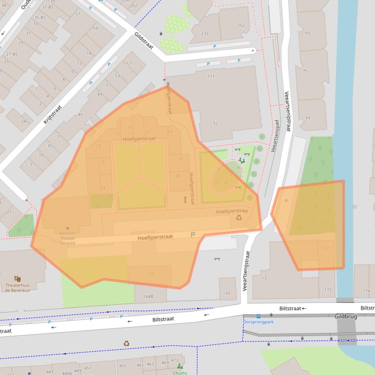 Kaart van postcodegebied 3572BW.