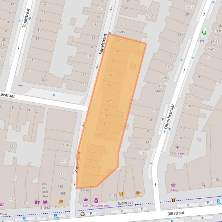 Kaart van postcodegebied 3572CH.