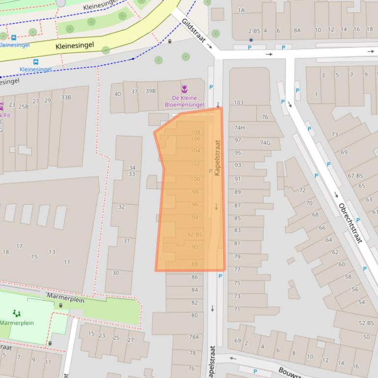 Kaart van postcodegebied 3572CP.