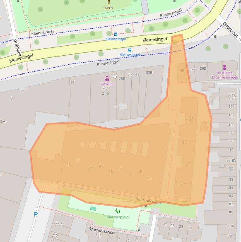 Kaart van postcodegebied 3572CT.